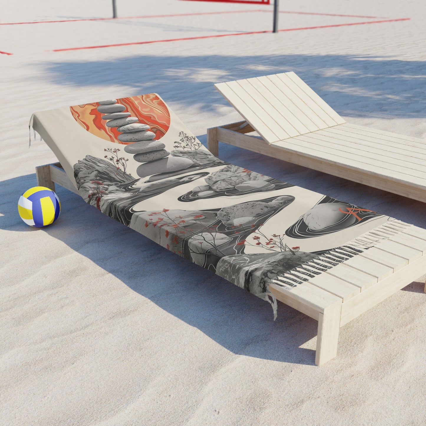 Trippy Zen Rock Stack Beach Blanket