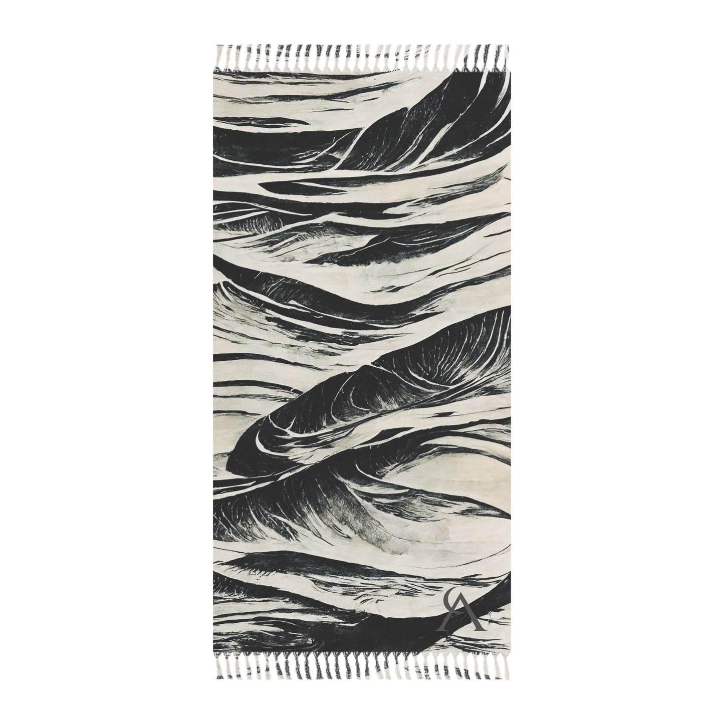 Ink Waves Beach Blanket