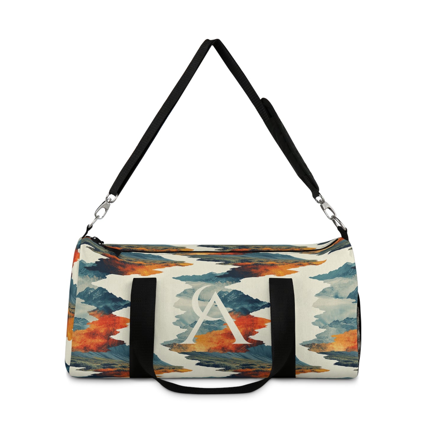 Stylish Abstract Landscape Collage Pattern Duffel Bag for Travel and Gym