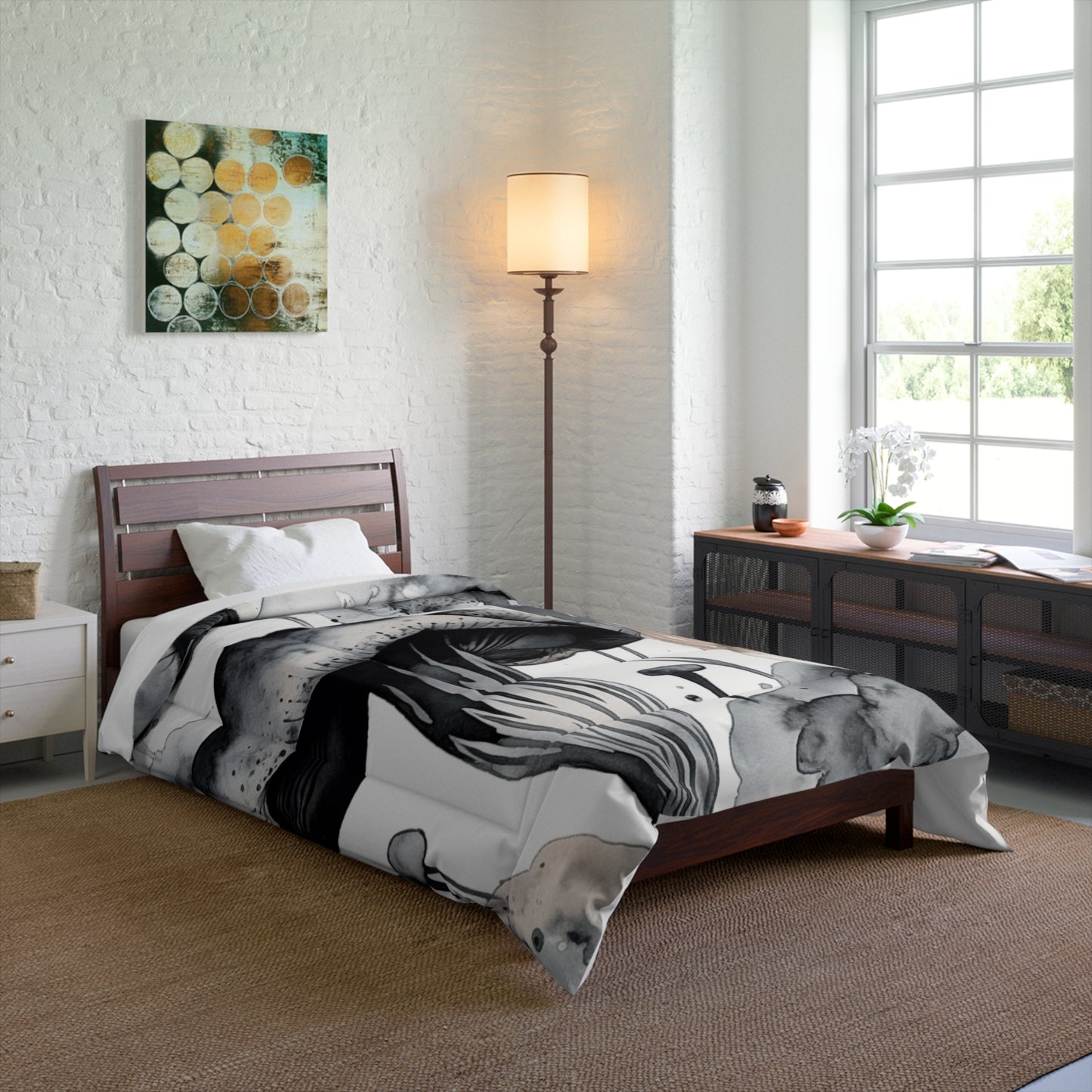Mystic Mushroom White Comforter