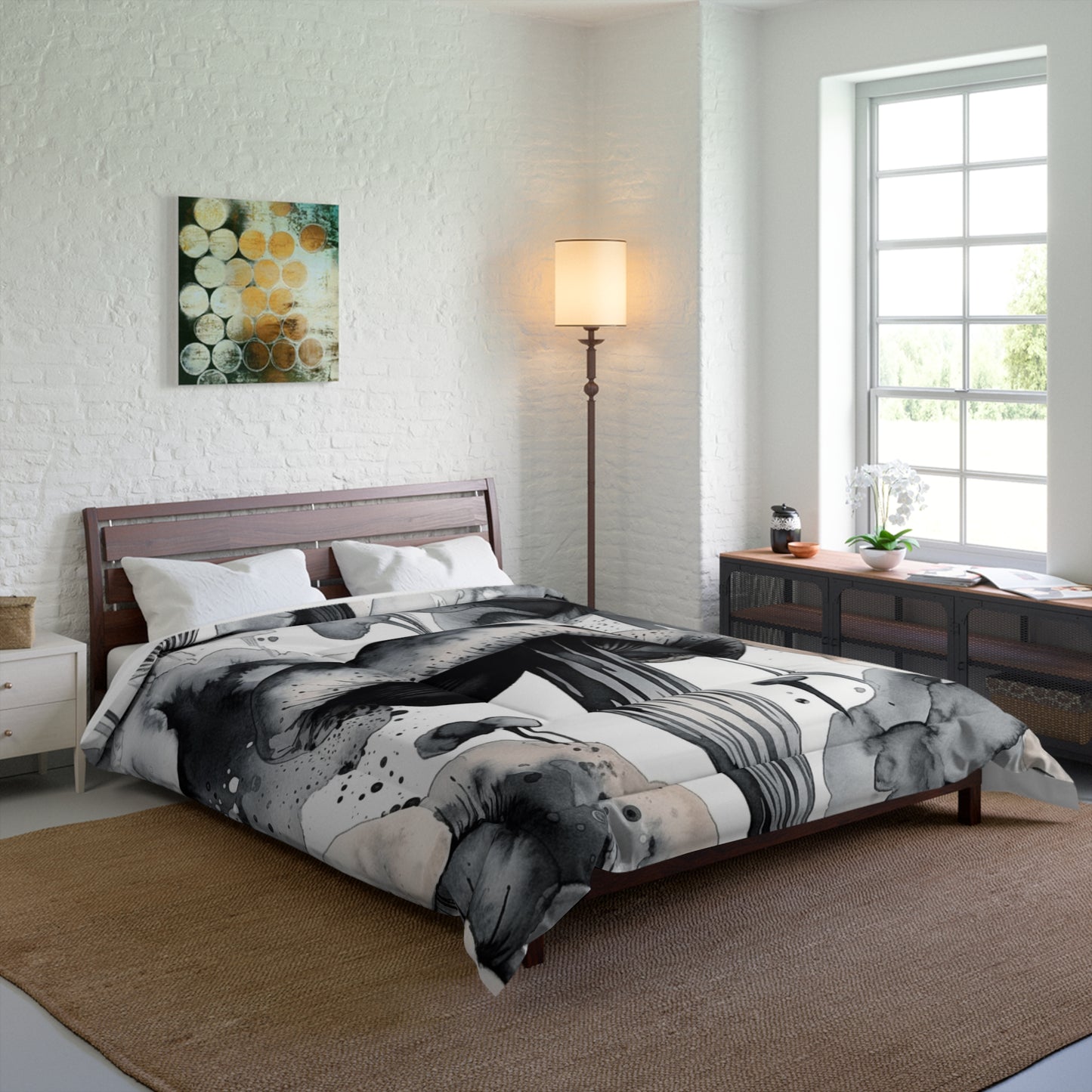 Mystic Mushroom White Comforter