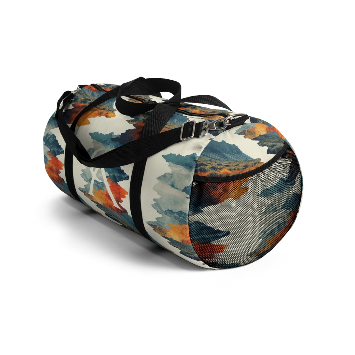 Stylish Abstract Landscape Collage Pattern Duffel Bag for Travel and Gym