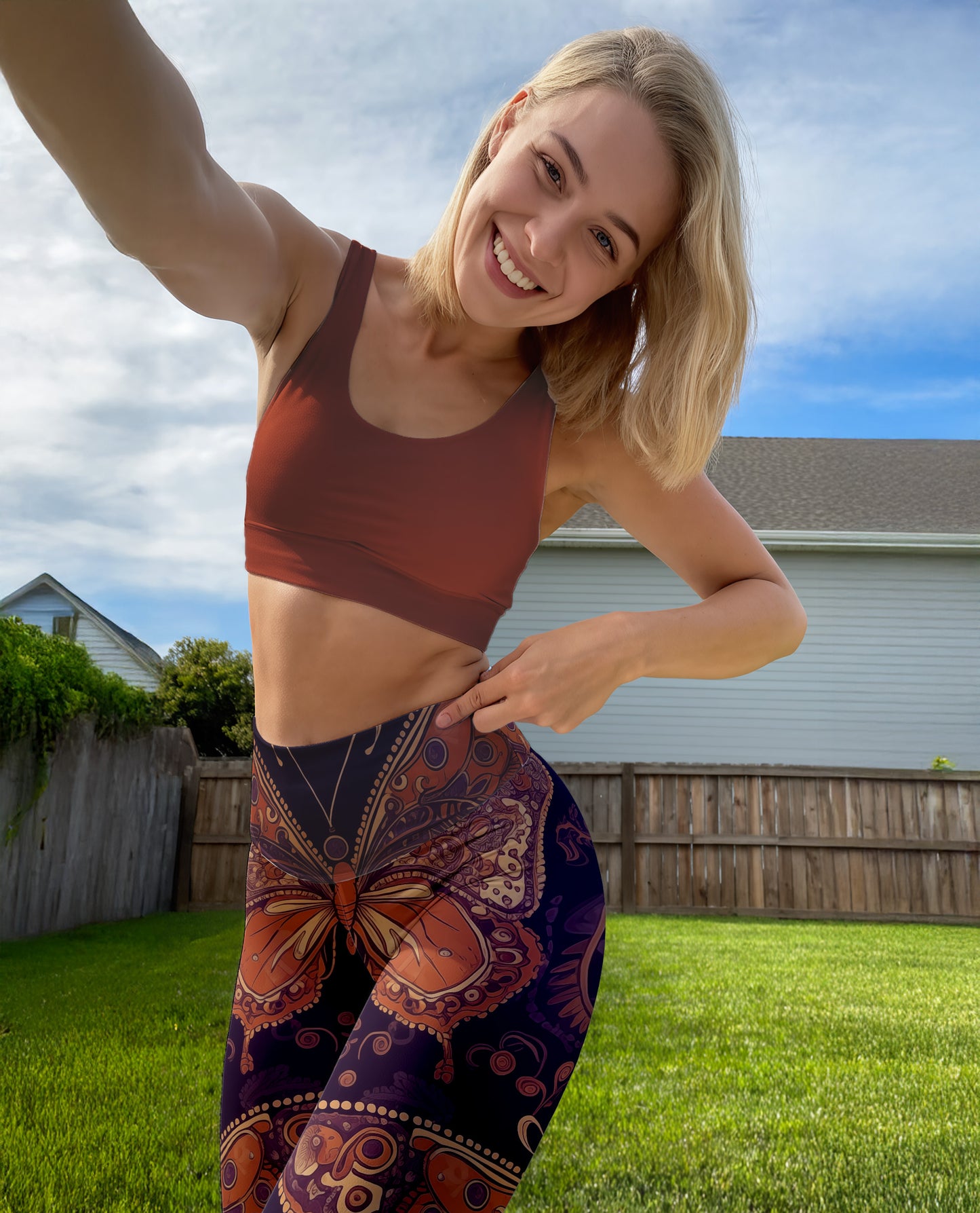 Paisley Butterfly Yoga Leggings