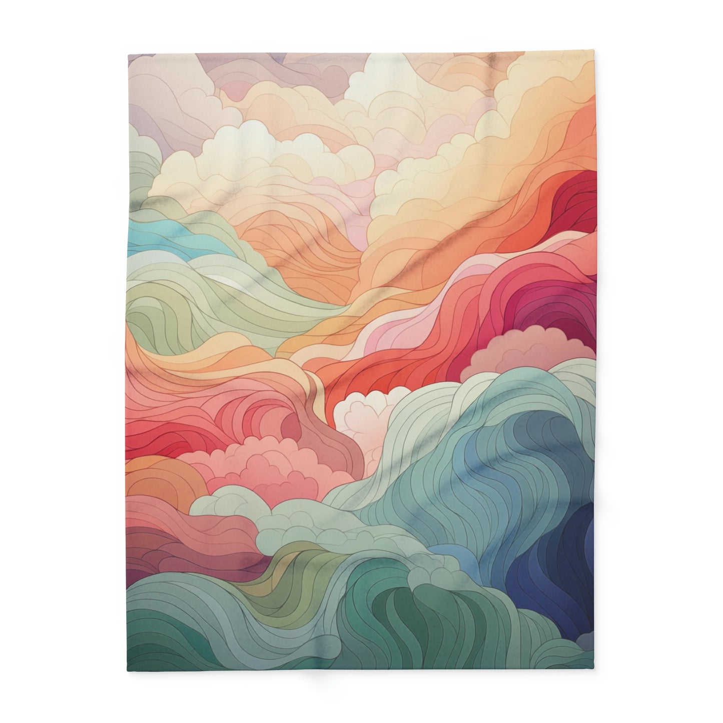 Rainbow Clouds Arctic Fleece Blanket