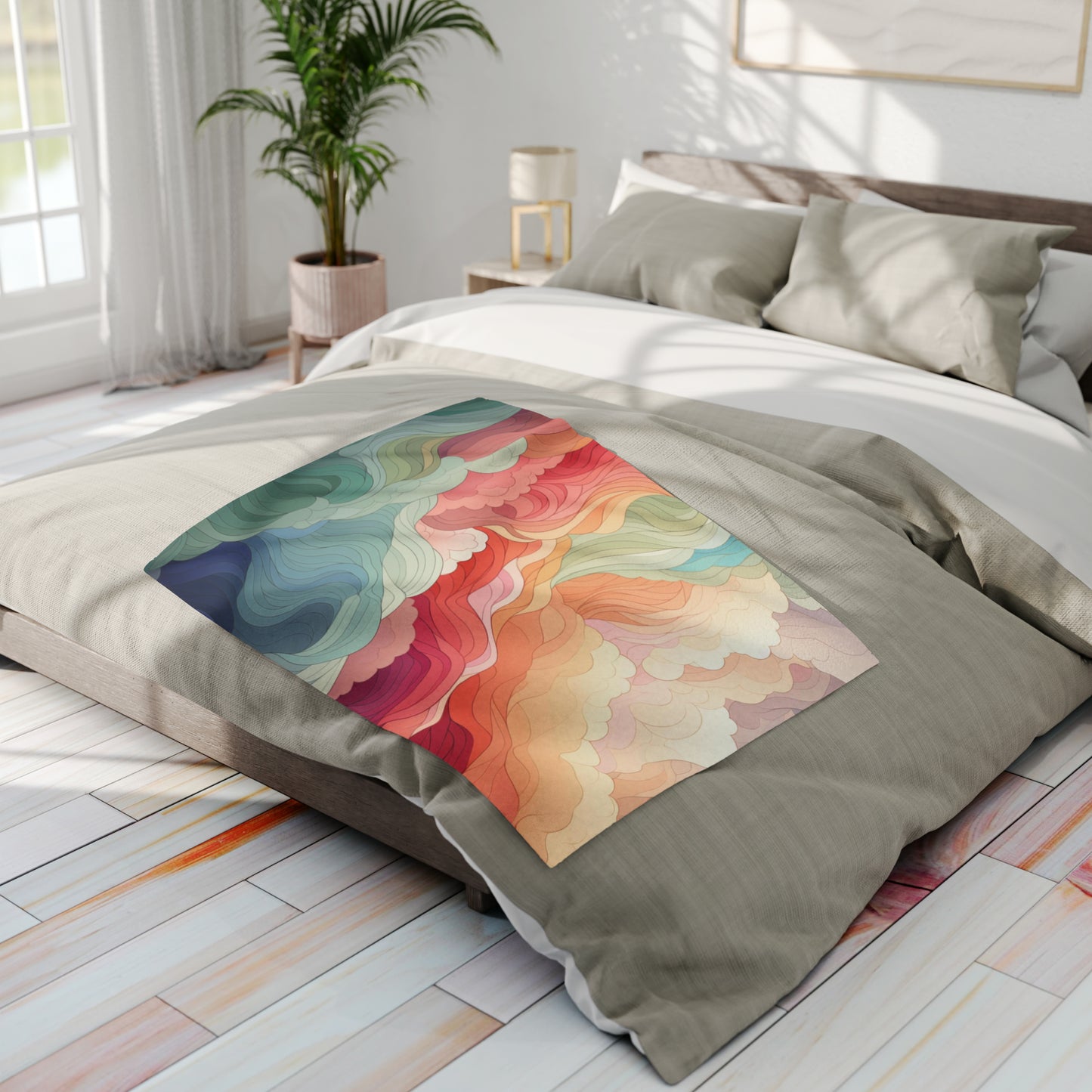 Rainbow Clouds Arctic Fleece Blanket