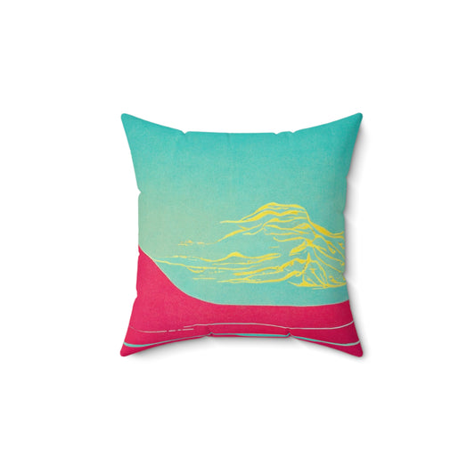 Sunset Faux Suede Square Pillow