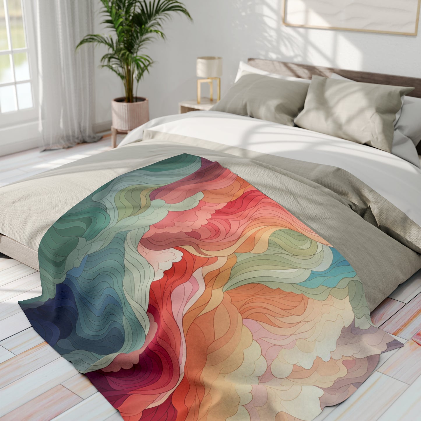 Rainbow Clouds Arctic Fleece Blanket