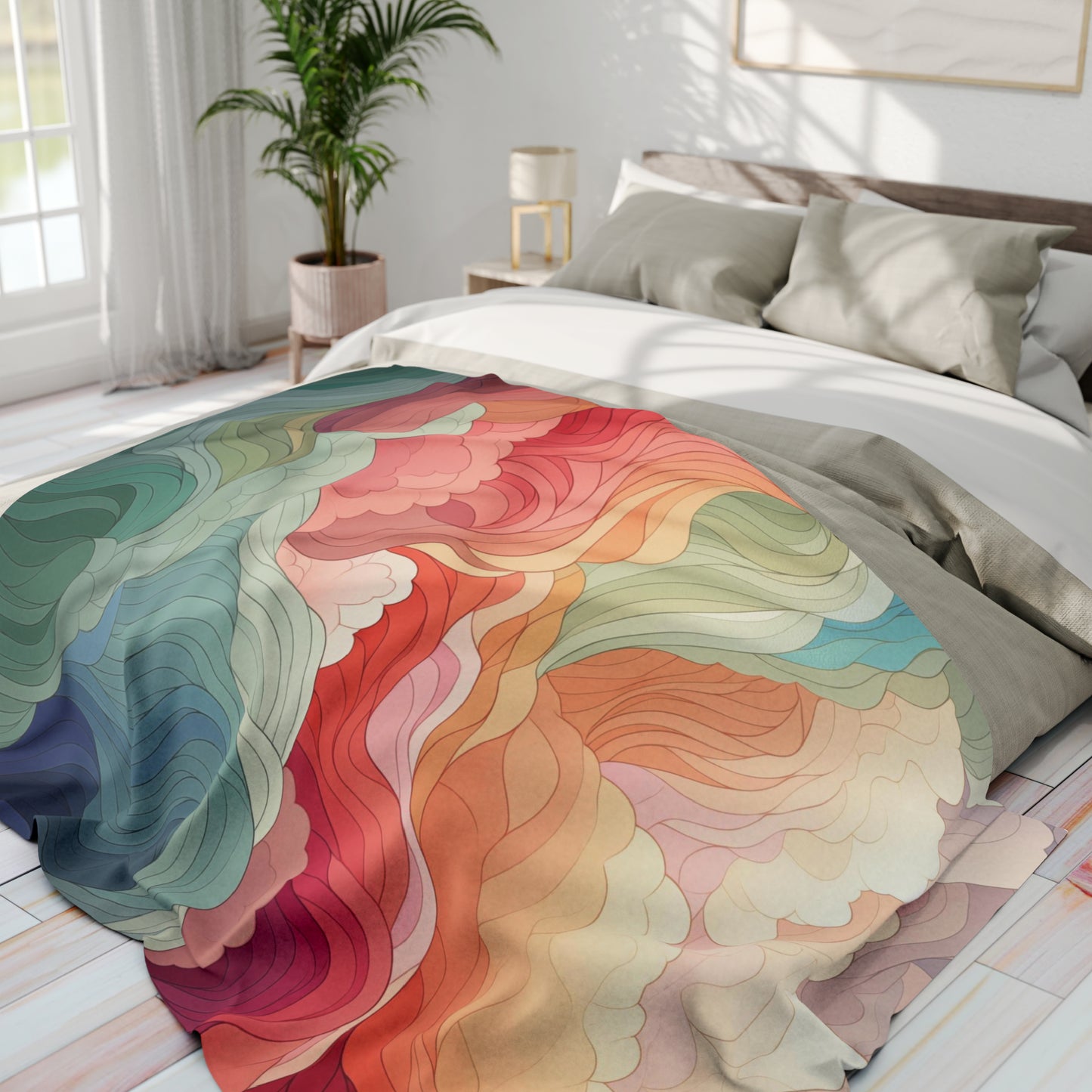 Rainbow Clouds Arctic Fleece Blanket