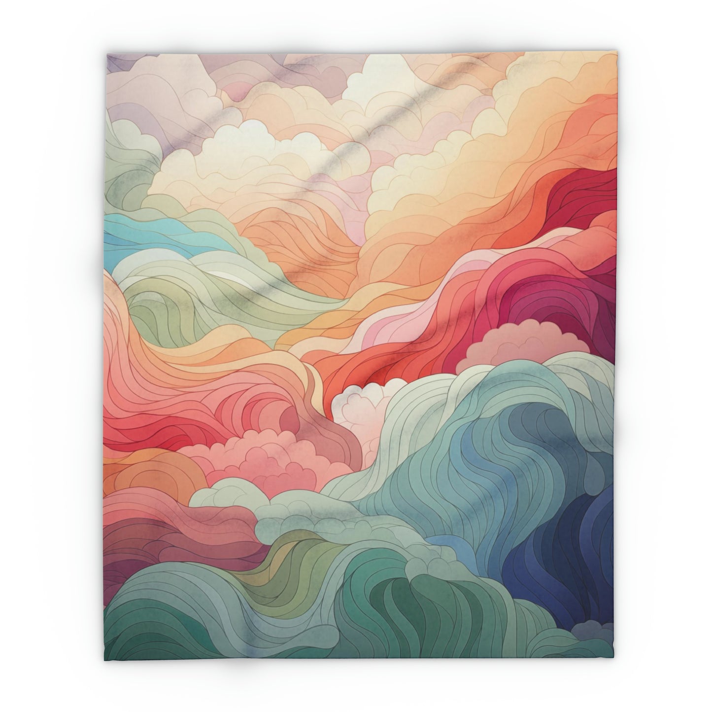 Rainbow Clouds Arctic Fleece Blanket