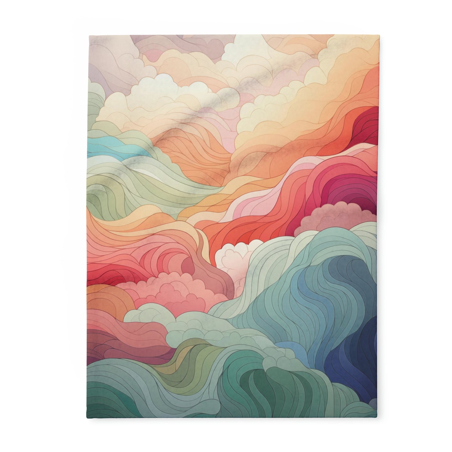 Rainbow Clouds Arctic Fleece Blanket