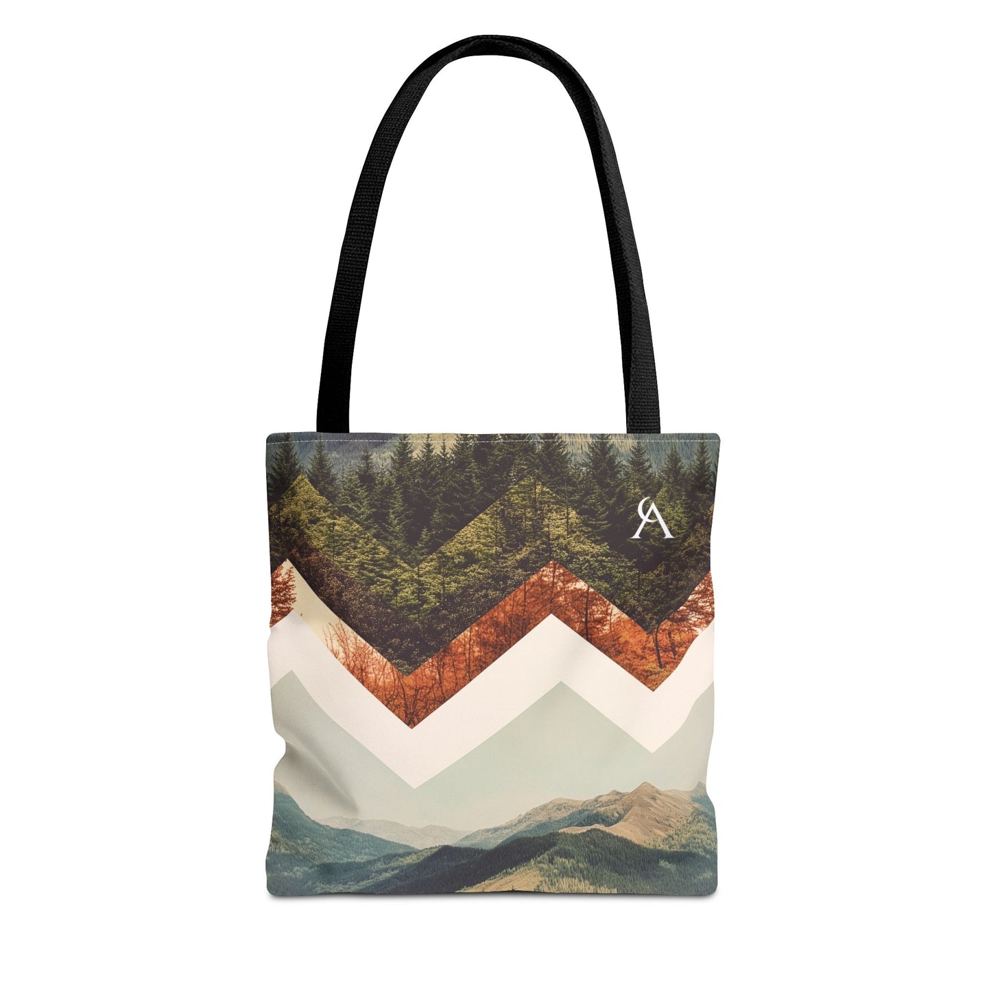 Mountain Peaks Tote Bag with Angular Design