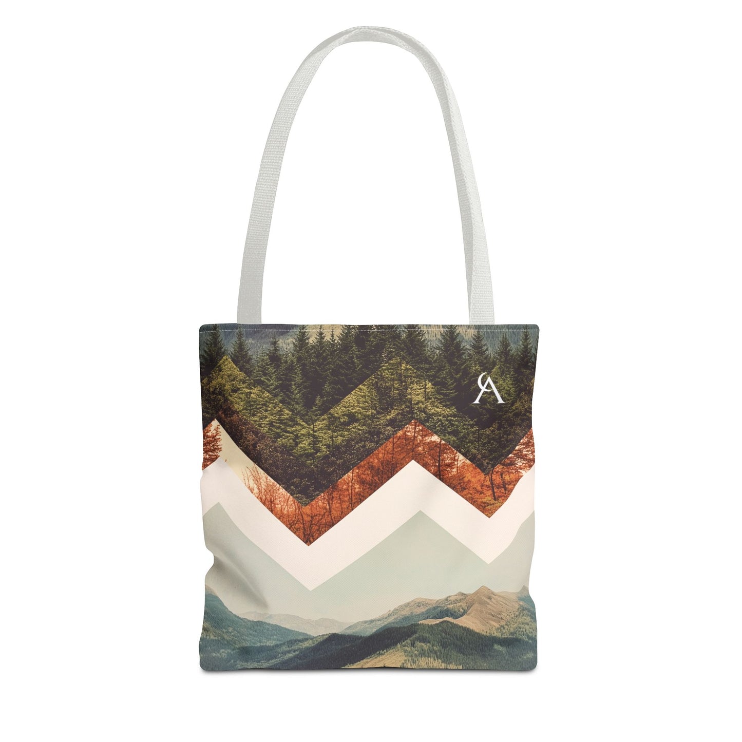 Mountain Peaks Tote Bag with Angular Design