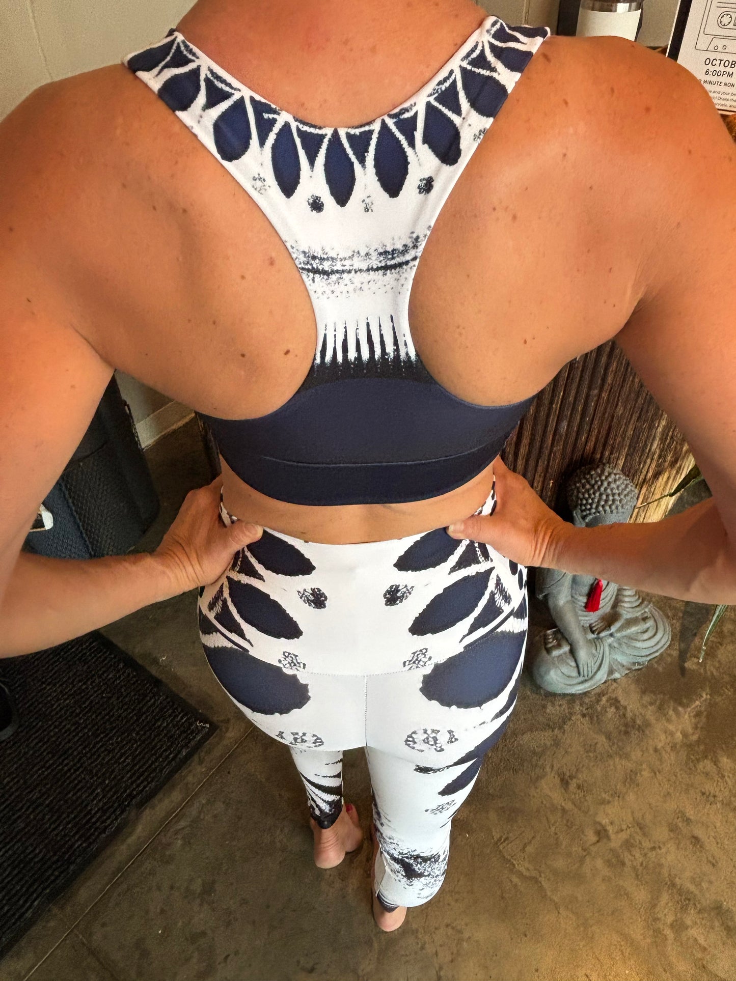 Indigo Mandala Recycled Longline Sports Bra