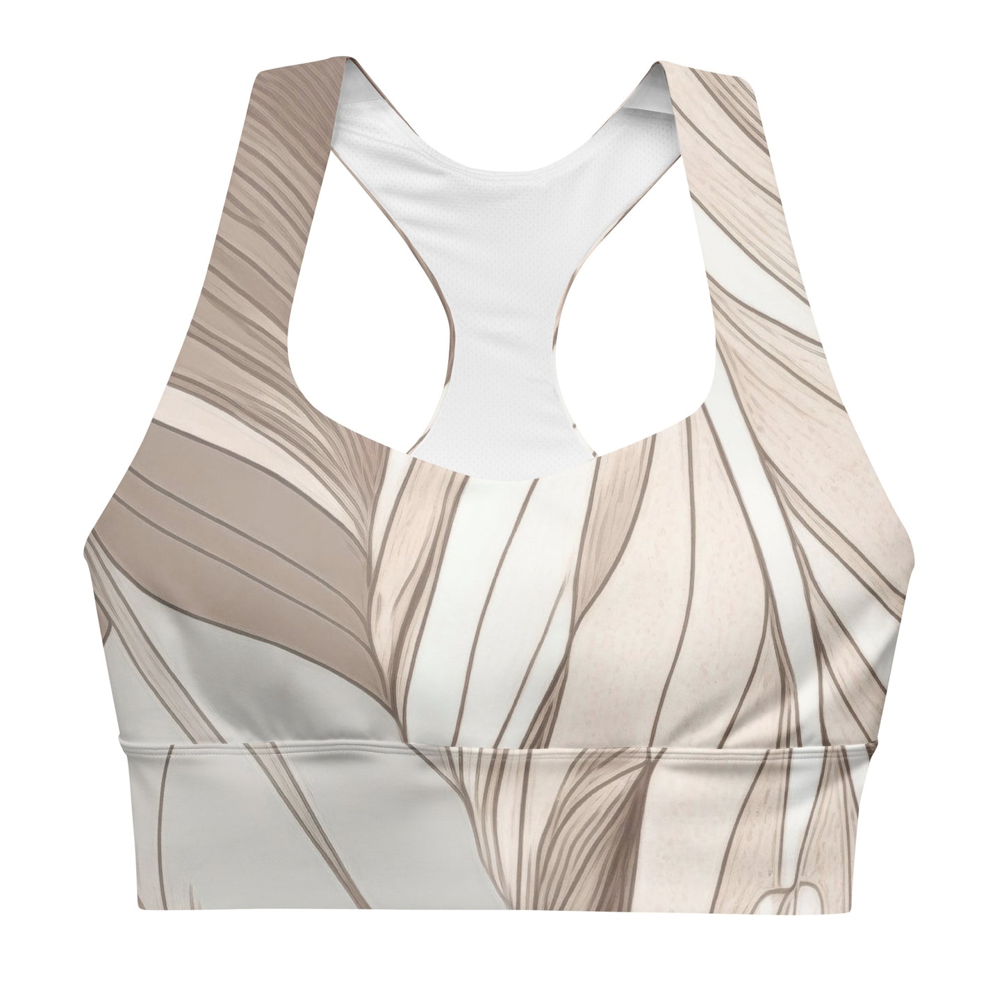 Boho Feather Recycled Longline Sports Bra