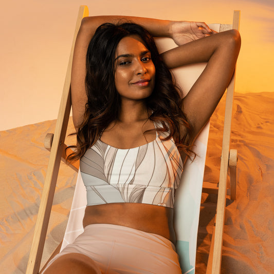 Boho Feather Recycled Longline Sports Bra