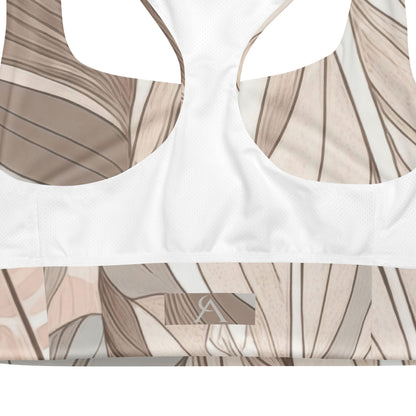 Boho Feather Recycled Longline Sports Bra