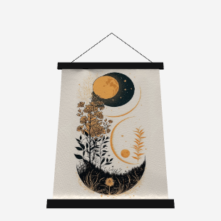 Wood Topped Wall Tapestry - 26" x 36"